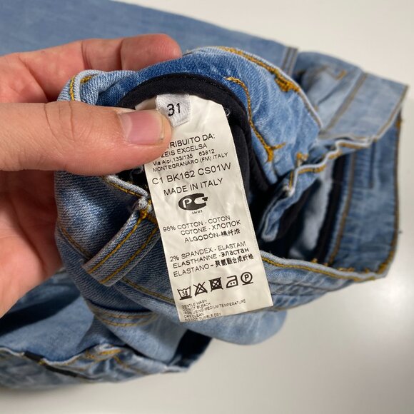 Dirk Bikkembergs Slim Straight Leg Light Wash Button Fly Jeans mens size 32x28 - Picture 5 of 10